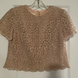 Gold filigree lace party top